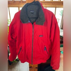 Patagonia Red Jacket with Gray Collar